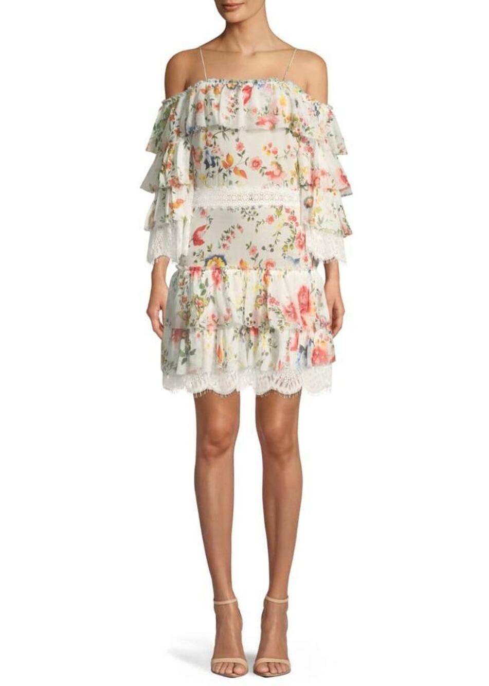 NWT ALICE + OLIVIA SANTOS COLD SHOULDER DRESS SIZE 4(100(DR100